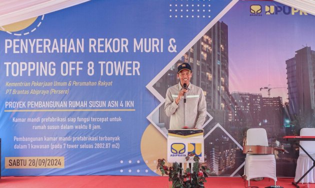 Lagi, Brantas Abipraya Pecahkan Dua Rekor MURI pada Pembangunan Hunian ASN 4 di IKN