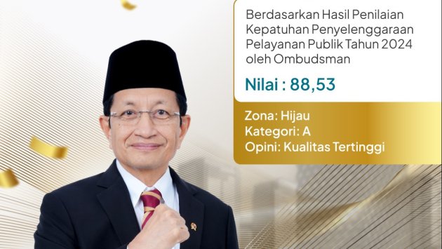 Kemenag Raih Kualitas Tertinggi Kepatuhan Pelayanan Publik dari Ombudsman