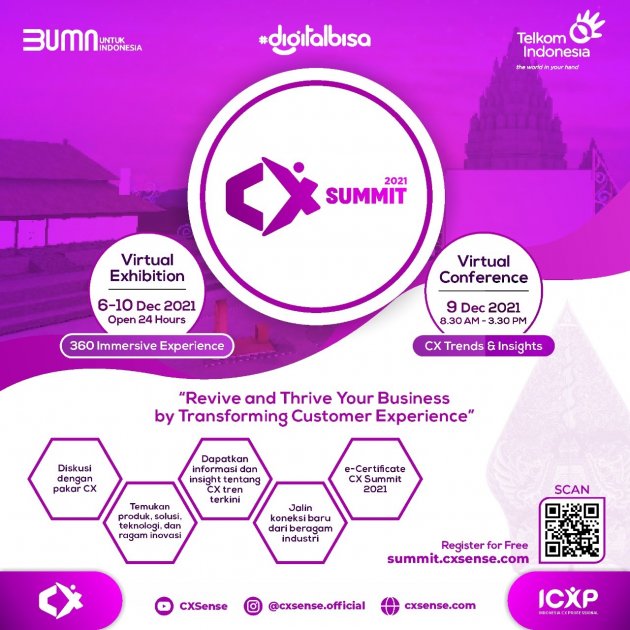 CX Summit 2021 Telkom Dorong Peningkatan Kualitas Pengalaman Pelanggan untuk Tumbuhkan Kembali Bisnis di Era New Normal