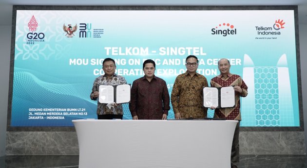 Telkom Perkuat Kemitraan Strategis dengan Singtel Kembangkan Regional Data Center dan Bisnis Broadband