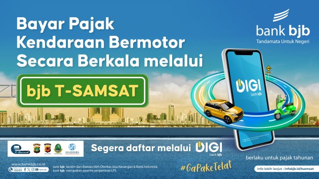 Bayar Pajak Kendaraan Kini Makin Mudah Dengan Fitur bjb T-Samsat Melalui DIGI bank bjb Saja!