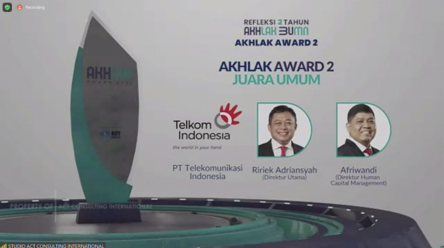 Telkom Kembali Meraih Predikat Best of the Best pada AKHLAK Awards 2022