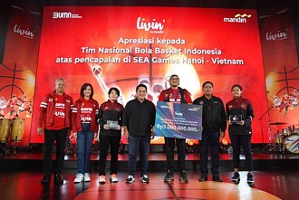 Respek buat Timnas Basket Indonesia, Bank Mandiri Berikan Apresiasi Dana Pembinaan