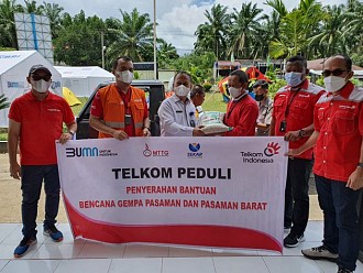 Respon Cepat Telkom Bantu Korban Gempa Bumi di Pasaman Barat