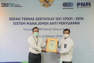 PNM Terima Sertifikat Sistem Manajemen Anti Penyuapan (SMAP)