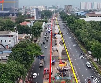 Progres Proyek Pembangunan LRT Jakarta Fase 1B Hingga Minggu ke-30