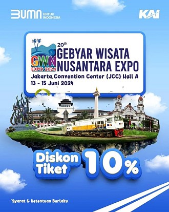 Ramaikan Event Gebyar Wisata Nusantara, KAI Hadirkan Diskon Tiket KA 10%