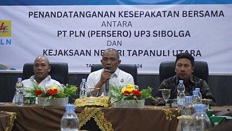 PLN UP3 Sibolga Lakukan Penandatangan MoU Nota Kesepahaman Bersama dengan Kejaksaan Negeri Tapanuli Utara