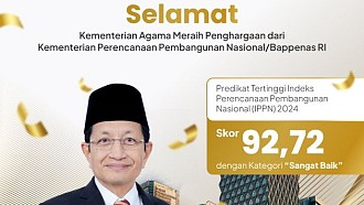 Kemenag Raih Predikat Tertinggi Indeks Perencanaan Pembangunan Nasional 2024