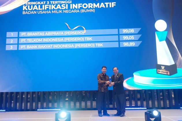 Lagi, Brantas Abipraya Torehkan Prestasi Raih Peringkat 1 Keterbukaan Informasi Publik Tahun 2024