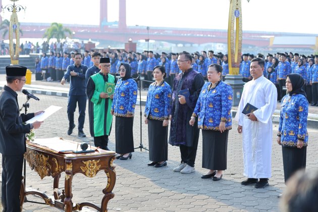 Tepati Janji Ratu Dewa Lantik 3.932 ASN Kota Palembang