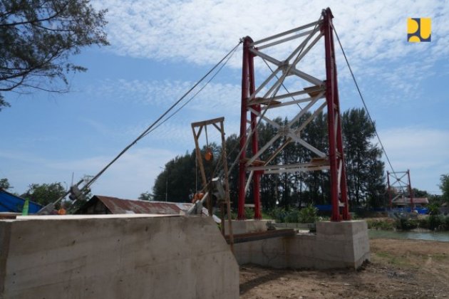 Kementerian PU Segera Rampungkan Jembatan Gantung Gp Lamseupeung–Gp Lambhuk di Banda Aceh