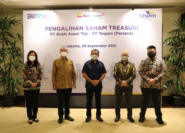 Sinergi BUMN TASPEN Lakukan Pembelian 262,5 Juta Lembar Saham PTBA Senilai Rp600 Miliar