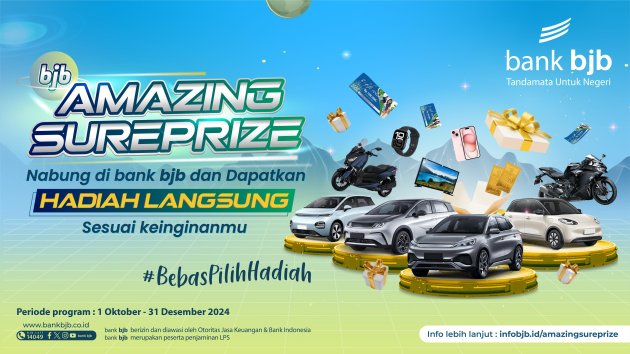 bank bjb Hadirkan Program Amazing SurePrize, Tempatkan Dana Bisa Dapat Hadiah  Cashback Hingga Kendaraan Bermotor