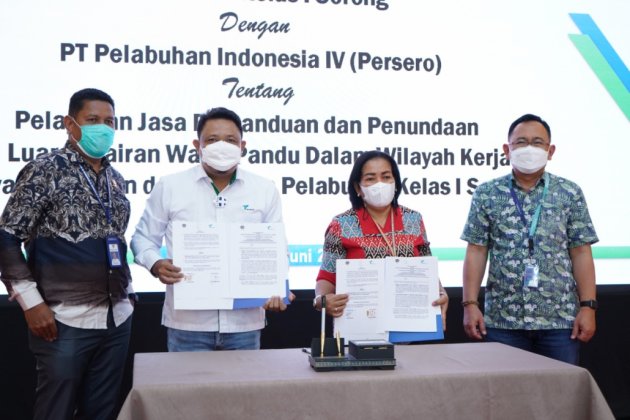 Pelindo IV Teken MoU Pemanduan & Penundaan Kapal dengan KSOP Kelas I Sorong
