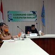 Bupati Banjar H.Khalilurrahman Hadiri Vidcon Rakor Lintas Sektor RTRW Kabupaten Banjar