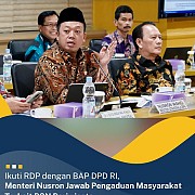 Ikuti RDP dengan BAP DPD RI, Menteri Nusron Jawab Pengaduan Masyarakat Terkait PSN Pariwisata