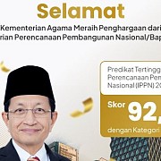 Kemenag Raih Predikat Tertinggi Indeks Perencanaan Pembangunan Nasional 2024