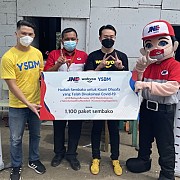 JNE dan Wahyoo Berkolaborasi dengan YSBM Berikan Paket Sembako untuk Kaum Dhuafa yang Telah Divaksinasi Covid-19 Kotak