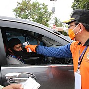 Sekda Banjar Bersama Dandim 1006 Martapura Pantau Posko PSBB di Kabupaten Banjar