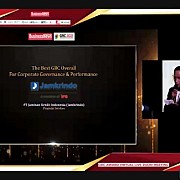 PT Jamkrindo mendapatkan tiga penghargaan di Ajang Governance, Risk, dan Compliance (GRC) & Performance Award 2021