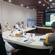 Bupati Banjar Ikuti Rakorsus Penegakan Hukum Prokes Pilkada Serentak