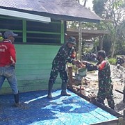 Pasca Banjir, TNI Perbaiki Madrasah At Taqwa Desa Balimau