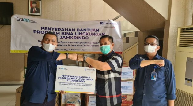 BANTUAN KEMANUSIAAN PT Jamkrindo Salurkan Bantuan Untuk Korban Banjir Karawang  dan Subang