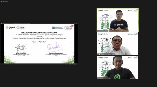 Kembangkan Startup di Kawasan Timur Indonesia,   AnchorGojek dan Telkom-ITDRI Luncurkan Muda Maju Bersama