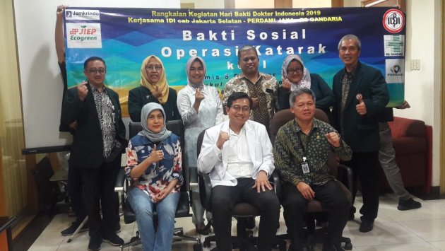 IDI Jaksel, PERDAMI Dan RS.Gandaria Kembali Gelar Operasi Katarak ke II, Dalam Rangkaian Kegiatan Hari Bakti Dokter Indonesia 2019 