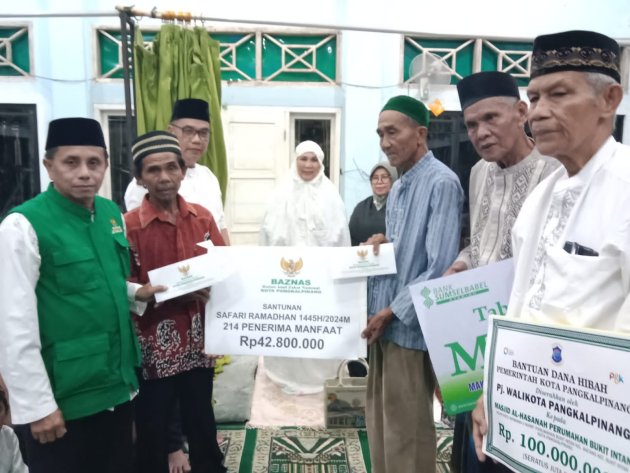 Safari Ramadhan Ke Masjid Al-Hasanah Yang Sedang Dibangun, Pemkot Pangkalpinang Berikan Bantuan Dana Hibah